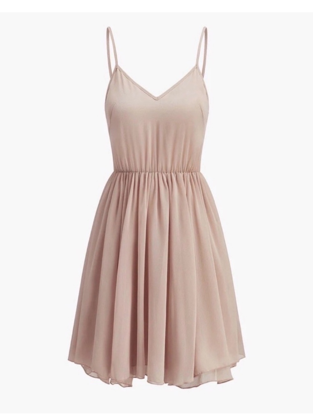 Commense Semi-Sheer Chiffon Ruffle Dress With Outer Cape - Picture 7 of 16